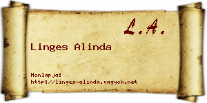 Linges Alinda névjegykártya